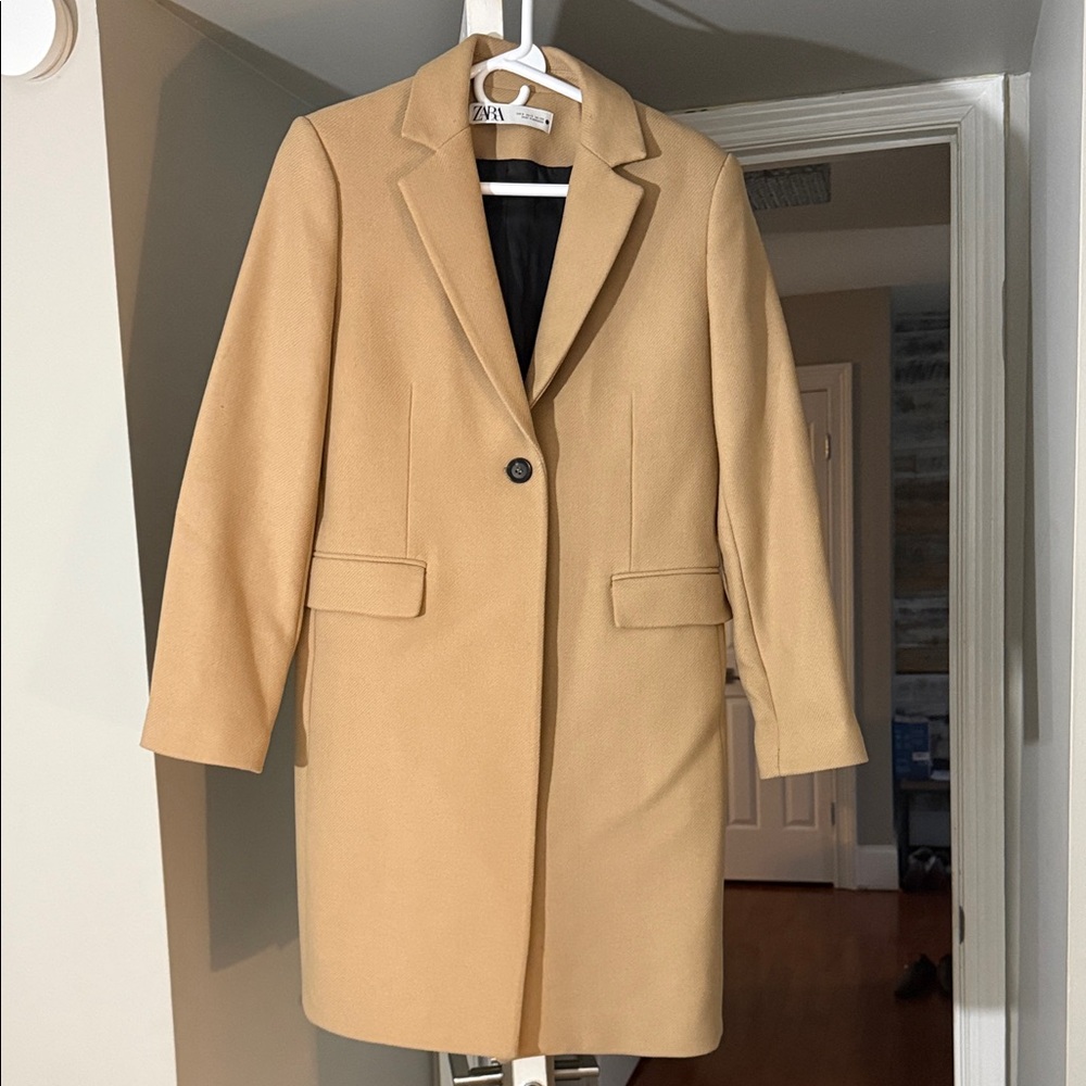 Zara Women's Camel Blazer Coat